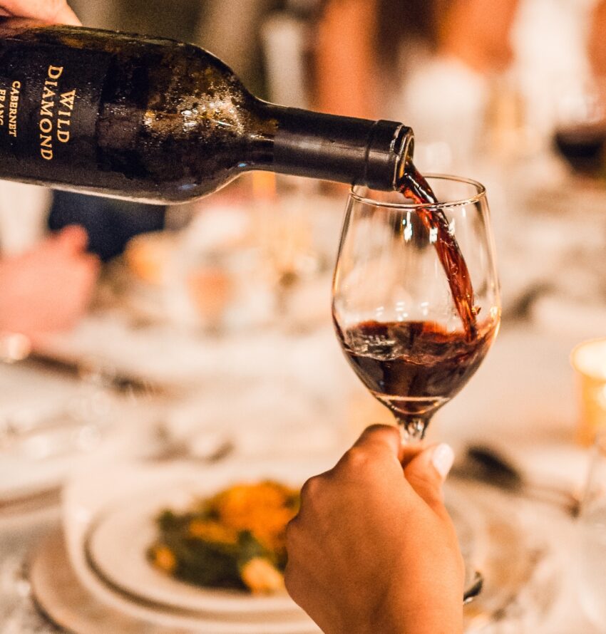 Pouring Wild Diamond wine